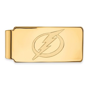 Black Bow Jewelry 10k Yellow Gold Tampa Bay Lightning NHL Money Clip - 1 of 3