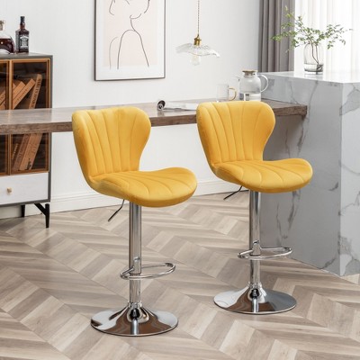 NicBex Dining Chairs Set of 2 Stool Upholstered Chair Airlift Adjustable Swivel Barstool with low-back style for Kitchen, Home Bar
