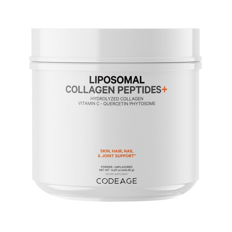 Codeage Liposomal Collagen Peptides Powder with Vitamin C & Quercetin Phytosome Supplement - 14.97oz, 1 of 11