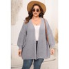 Coolmee Womens Plus Size Cardigan Sweaters Long Sleeves Open Front Chunky Knit Casual Jackets - 3 of 4