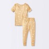 Toddler 2pc Short Sleeve Sunshine Pajama Set - Cloud Island™ Yellow - 2 of 3