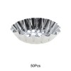 Unique Bargains Cupcake Liners Small Chrysanthemum Shape Disposable Egg-tart Cups Aluminum Foil Silver Tone 50 Pcs - 4 of 4