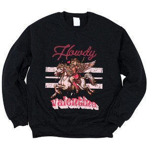 Simply Sage Market Women's Graphic Sweatshirt Howdy Valentine Horse - 1 of 4