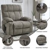 Oversized Chenille Power Lift Recliner Chair with Heat & Massage, Dual Motor Infinite Position, 8-Point Vibration, Lumbar Heating, Cup Holders - 3 of 4
