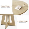120CM Round Dining Table for 4-6 People, Farmhouse Kitchen Table with Wooden Top and Legs, Modern Circle Dinner Table for Dining Room Living Room - 4 of 4