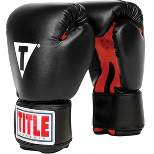 Title Boxing Classic Hook and Loop Vinyl Training Boxing Gloves - Black/Red