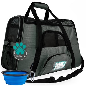 PetAmi Airline Approved Pet Carrier for Cat Dog, Soft Sided Travel Supplies Accessories, Ventilated Carrying Bag Kitten Puppy - 1 of 4