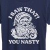 Women's - Instant Message - Santa I Saw That You Nasty Christmas Short Sleeve Graphic T-Shirt - 2 of 4