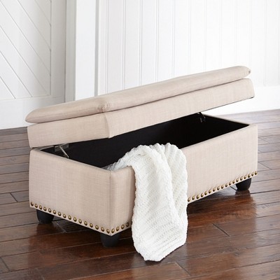 BrylaneHome 400 Lbs. Weight Capacity Extra Wide Studded Ottoman