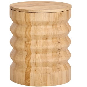 Nordlys Brown Solid Wood Pouf with Storage Modern Design Style Living Room - 1 of 4
