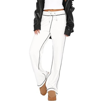 Clotth Womens Track Pants - Soft Jogging Straight Pajama Sweatpants with Drawstring Waist, Wide Leg Lounge Pant