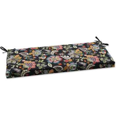 45" x 18" Outdoor/Indoor Bench Cushion Telfair Midnight Black - Pillow Perfect