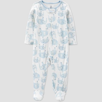 Image of Carter's Just One You® Baby Boys' Elephant Footed Pajama - Blue 9M