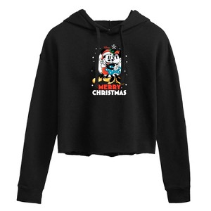 Women's - Disney - Merry Christmas Cropped Graphic Hoodie - 1 of 3