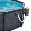 Summer Waves 14'x4' Outdoor Round Frame Above Ground Swimming Pool Set with Ladder, Skimmer Filter Pump, and Filter Cartridge - Gray - image 4 of 4