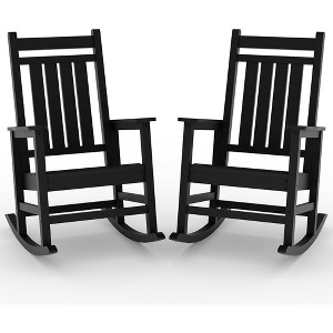 All Weather Resistant Rocking Chairs, Oversized Porch Rocker, High Back Patio Rocking Chairs - 1 of 4