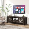 Tangkula 55" Retro TV Stand Media Entertainment Center w/ Mirror Doors & Drawer Brown - 2 of 4