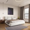 Omax Decor,Venice Upholstered Platform King Bed in Cream Beige Boucle Fabric - 3 of 4