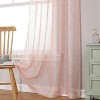 Kate Aurora 2 Piece Floral Printed Sheer Grommet Top Pastel Colored Window Curtain Panels - 2 of 4