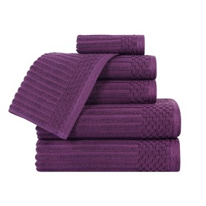 Modern Ribbed Cotton  Assorted Towel Set by Blue Nile Mills - 1 of 4