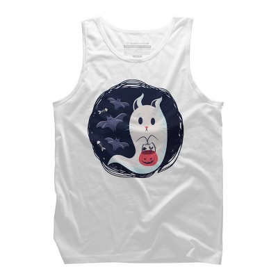 Men's Design By Humans halloween ghost cat By ArtStyleAlice Tank Top