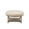 Okak Modern 2-Tier Coffee Table Deep Button Round Ottoman with Open Storage Shelf,Upholstered Storage Ottoman for Living Room,Bedroom - 3 of 4