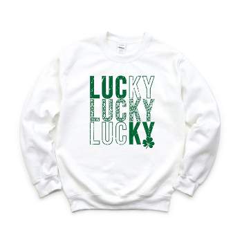 Simply Sage Market Women's Graphic Sweatshirt Lucky Stacked Distressed