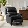 Elisabete Modern Wingback Genuine Leather Recliner with Vintage Nail Head Trim for Living Room and Bedroom  | ARTFUL LIVING DESIGN - 3 of 4