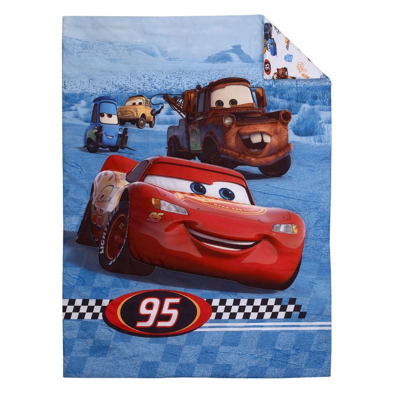 Disney Cars Radiator Springs White, Blue, and Red Lightning McQueen and Tow-Mater 4 Piece Toddler Bed Set, 2 of 7