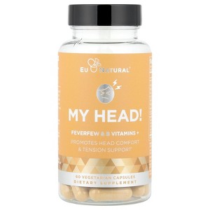 Eu Natural My Head!, Feverfew & B Vitamins +, 60 Vegetarian Capsules - 1 of 4