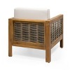 NicBex Acacia Wood Lounge Chair, Outdoor Patio Chairs, Outdoor Wicker Decoration Modern Outdoor Recliner Chair for Garden, Brown+Beige - 3 of 4