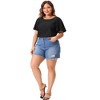 Agnes Orinda Women's Plus Size Eyelet Embroidered Round Neck Flare Sleeve Casual Summer Blouses - 3 of 4