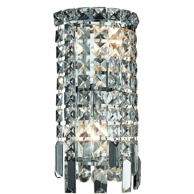 Elegant Lighting Maxime 2 light Chrome Wall Sconce Clear Royal Cut Crystal