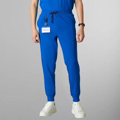 thumbnail image 2 of Unisex Medical Scrub Pants - Straight Leg, Drawstring, 6 Pockets. Royal Blue, 4XL. Kore Brand. 2 of 6