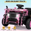 24V 2-Seater Ride-On Dump Truck for Kids, Remote Control Construction Toy with Electric Dump Bed, Extra Shovel - 3 of 4