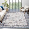 Washable Vintage Rug Non Slip Low Pile Rug Soft Throw Floor Cover Floral Foldable Indoor Carpet for Living Room Bedroom Playroom Nursery - 2 of 4