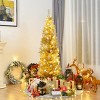 Costway 6FT Tinsel Tree Slim Pencil Christmas Tree Silver Champagne Goldblue - 4 of 4