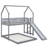 Grungis Twin over Full Loft Bed with Slide and Built-in Ladder,House Bunk Bed with Full-Length Guardrails,Modern Loft and Bunk Bed for Bedroom - 4 of 4