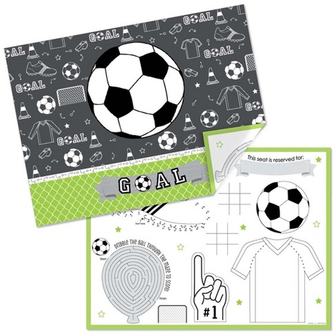 Big Dot Of Happiness Goaaal Soccer Paper Birthday Party Coloring Sheets Activity Placemats Set Of 16 Target