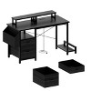 CAVINAS Home Office Desk Morden Reversible Computer Desk with Monitor Stands, 2 Drawers and Side Pocket for Work, Study - 4 of 4