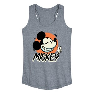 Women's - Disney - Mickey Peace Graphic Racerback Tank - 1 of 4