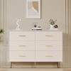 Acekool Modern White Dresser - 6 Drawer Storage with Gold Accents for Bedroom & Living Room - 3 of 4