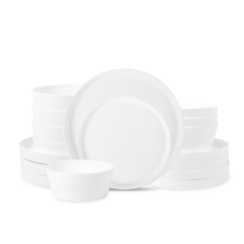 Stone Lain Fosca 16-Piece Dinnerware Set Bone China, Service for 4, Matte White - image 1 of 4