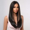 Jessie's Wig 26 inch Straight Layer Cut Style Wig Synthetic Wigs Brown Highlight 1 Pc/Pack - 3 of 4