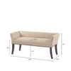 Airsurfer Modern Design Bench Tan Upholstery Solid Wood Frame 49.5x19.25x23 Inches - 3 of 4