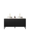 GDFStudio Lawton 60" Bathroom Vanity with 2 Ceramic Basins and French Style Cabinet Doors - 4 of 4