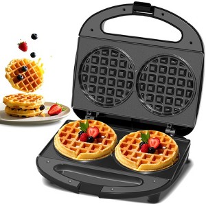 OSTBA Mini Waffle Maker, 750W, Double 4-Inch Belgian Waffles, Nonstick Plates, Compact, Easy to Clean, Ideal for Kids & Family Breakfast - 1 of 4
