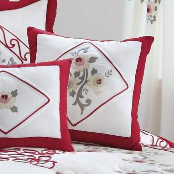 BrylaneHome Ava Embroidered Cotton 16" Square Pillow