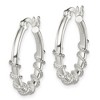 Black Bow Jewelry Wrapped Round Hoop Earrings in Sterling Silver - 20mm (3/4 Inch) - 2 of 4