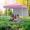 Costway 10 X 10FT Pop up Canopy Tent with 1 Sidewall, Portable Backpack, 4 Stakes Slant Leg Blue/White/Pinl/Gray - 2 of 4